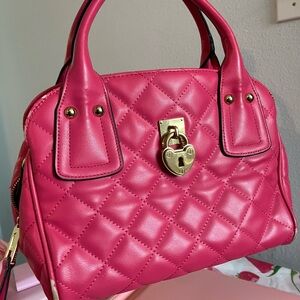Juicy Couture Pink Quilted Handbag with Heart Lock